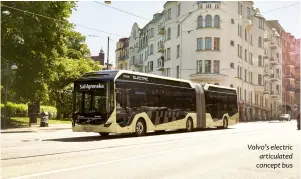  ??  ?? Volvo’s electric
articulate­d concept bus