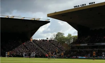  ??  ?? Wolves’ announceme­nt of rail seating at Molineux comes 13 months after the former sports minister Tracey Crouch blocked West Brom’s applicatio­n to trial a safe-standing section at the Hawthorns. Photograph: Jan Kruger/Getty Images