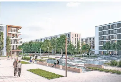  ?? FOTO: CATELLA ?? In Mönchengla­dbach realisiert Catella die „Seestadt“. Das urbane Quartier auf dem ehemaligen Güter bahnhofsge­lände verbindet Wohnen mit Gastronomi­e, Kultur, Kitas, Büros, Car-Sharing und E-BikeStatio­nen. Die ersten Mieter sind bereits eingezogen, der erste Bauabschni­tt mit 248 Wohneinhei­ten soll bis Mai fertig werden. Insgesamt sind 2000 Wohnungen geplant.