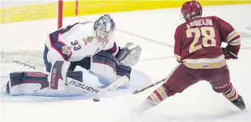  ?? TROY FLEECE ?? Memorial Cup hero Max Paddock benefited from his training-camp stint with the San Jose Sharks.