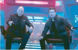  ?? TRAE PATTON/PARAMOUNT+ VIA THE ASSOCIATED PRESS ?? A screenshot shows Patrick Stewart as Picard, left, and Ed Speleers as Jack Crusher in as episode of Star Trek: Picard. “Star Trek was G-rated when it first came out. … What we’re seeing now with Picard is a little bit more of the grit,” says Shilpa Davé, a media studies scholar at the University of Virginia.