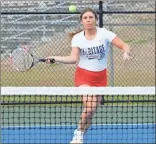  ?? Michelle Peteys, Heritage Snapshots ?? Heritage singles player Bailey Christol keeps her eye on the ball during a recent match. The Lady Generals picked up a win over Cedartown early last week as the build-up to the Region 7-AAAA tournament continued.