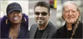  ?? THE ASSOCIATED PRESS ?? Missy Elliott, from left, George Michael and Willie Nelson are among this year’s nominees for 2023 induction into the Rock & Roll Hall of Fame.