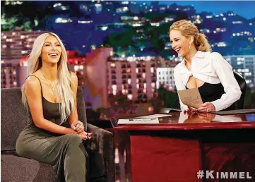  ??  ?? Jennifer Lawrence (Right) asking Kim Kardashian “deeply-personal” questions on the “Jimmy Kimmel” show.