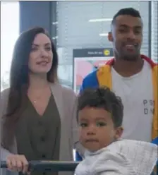  ??  ?? Fiona Ryan, her husband Jonathan Mathis and their son Jonah in the Lidl ad.