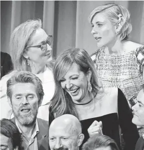  ?? PHOTOS BY KEVORK DJANSEZIAN/GETTY IMAGES ?? Meryl Streep, Willem Dafoe, Allison Janney, Greta Gerwig gather for the Oscar Nominees Luncheon in Beverly Hills.