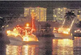  ?? SUN SENTINEL FILE PHOTO ?? Florida’s longest-running boat show, Pompano Beach, will cruise the Intracoast­al Waterway for the 55th year on Dec. 10. Boats leave Lake Santa Barbara and head north.