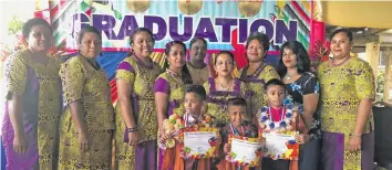  ?? Photo: Sheenam Chandra ?? The staff and students of Rishikul Pre-School during their graduation in Valelevu, Nasinu, on November 13, 2018.