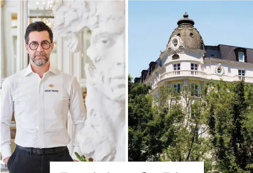  ??  ?? A CLASSIC REBORN
Above, from left:
Acclaimed chef Quique Dacosta, the culinary director of the Mandarin Oriental Ritz, Madrid; one of the hotel’s corner turrets.