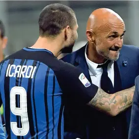  ??  ?? Avanti tutta Mauro Icardi e Luciano Spalletti, le armi vincenti dell’Inter che ha ritrovato il sorriso (Ansa)