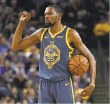  ?? Scott Strazzante / The Chronicle 2018 ?? Kevin Durant donated $10,000 to charity as part of Colin Kaepernick’s Million Dollar Pledge. Kaepernick matched it.