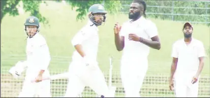  ?? ?? Pace bowling prospect Jair McAllister recorded figures of 5-60 from 15 overs to put West Indies “A” in control against Bangladesh “A” in the first “Test”