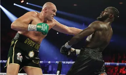  ??  ?? Tyson Fury and Deontay Wilder last met in Las Vegas in February. Photograph: Al Bello/Getty Images