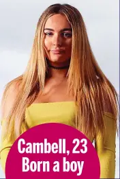  ??  ?? Cambell, 23 Born a boy now a woman