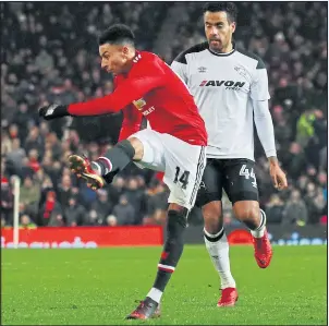  ??  ?? WHAT A BEAUTY: Forward Jesse Lingard fires home to give United the lead