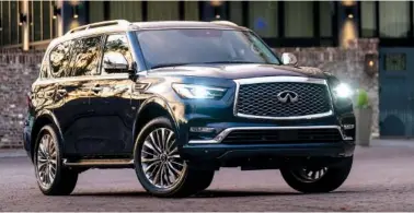 ?? (G. Chambers Williams III / Fort Worth Star-Telegram ) ?? Infiniti’s full-size SUV, the QX80, got a major makeover for 2018, but drops back to a two-model lineup -one with rear-wheel drive and one with four-wheel drive.