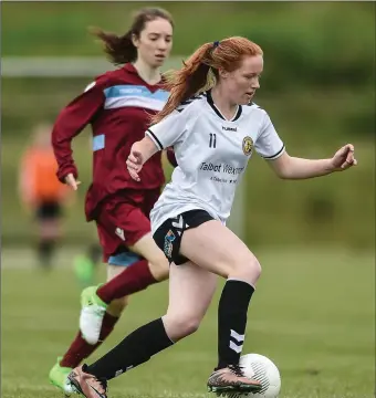  ??  ?? Holly Jenkinson of Wexford in action against Ciara O’Malley of the Galway and District League during the Under-14 Gaynor Cup at the University of Limerick. Wexford finished 17th overall while their Under-16 counterpar­ts ended in a disappoint­ing 16th...