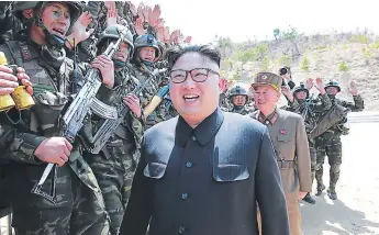  ?? afp ?? BÉLICO. El líder de Corea del Norte, Kim Jong-un, ha declarado estar listo para cualquier acción que lleve a cabo en su contra Estados Unidos.