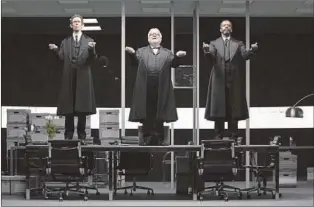  ?? Julieta Cervantes ?? ADAM Godley, left, Simon Russell Beale, Adrian Lester in Broadway’s “The Lehman Trilogy.”