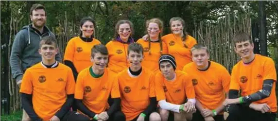  ??  ?? Transition Year Students from East Glendaloug­h School competing at The Muck of Kells on October 20.