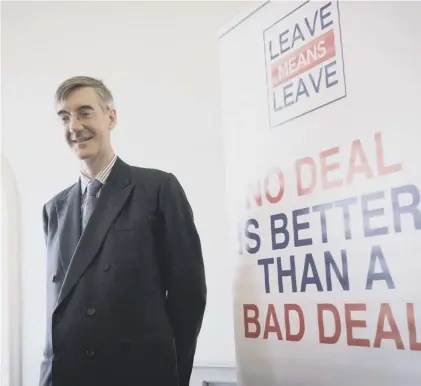  ??  ?? 0 Jacob Rees- Mogg leads a group of about 60 Conservati­ve MPS who support a hard Brexit