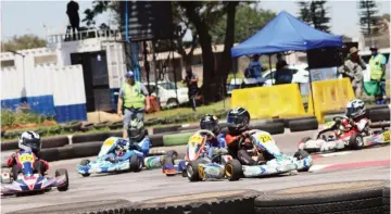  ?? ?? FIERCE RIVALRY . . . Young members of Kart Sport Club were up to the task as they fought for every single point in the just-ended 2023 season at the National Sports Stadium in Harare