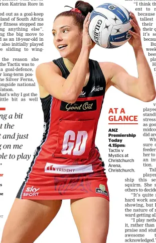  ?? PHOTOSPORT ?? Karin Burger is the in-form defender of the premiershi­p, but finds the public praise awkward.