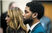  ?? E. JASON WAMBSGANS/CHICAGO TRIBUNE ?? Actor Jussie Smollett, right, with attorney Tina Glandian before Cook County Circuit Court Judge Steven Watkins.