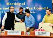  ?? File photo ?? Finance Minister Arun Jaitley at an earlier GST council meeting