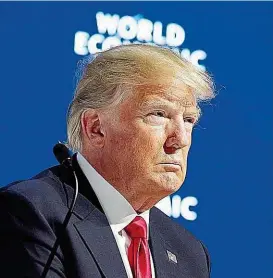  ??  ?? Donald Trump in Davos: „ Starkes Amerika“