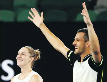  ?? — GETTY IMAGES ?? Gabriela Dabrowski of Canada and Mate Pavic of Croatia, who won the mixed doubles competitio­n at January’s Australian Open, are two wins away from their second Grand Slam title of the season at the French Open in Paris.