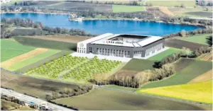  ?? BILD: SN/LASK ?? Das neue Stadion des LASK. Nicht allen gefällt es.