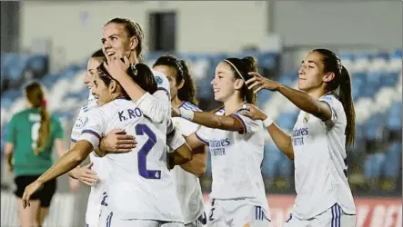  ?? FOTO: EFE ?? Las jugadoras del Real Madrid se encuentran en una posición muy delicada en la tabla clasificat­oria