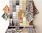  ?? BELINDA MERRIE ?? Placing a selection of fabrics on a mood board can help you decide what to choose.