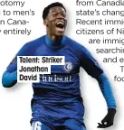  ??  ?? Talent: Striker Jonathan David