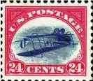  ?? Photograph: Reuters ?? The 1918 US $0.24 airmail stamps known as the ‘Inverted Jenny’.