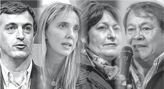  ??  ?? Bullrich y González disputarán el voto para ingresar al Senado, mientras que Ocaña y Flores serán los dos primeros en la boleta para Diputados.