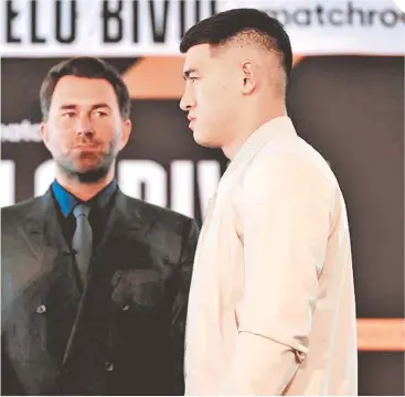  ?? ?? Saúl y su rival en turno, Dmitry Bivol se vieron las caras antes de su próximo combate.