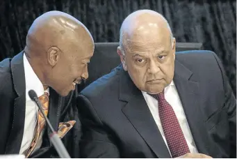  ?? / IHSAAN HAFFEJEE ?? Sars commission­er Tom Moyane and former finance minster Pravin Gordhan have had a long-running battle.