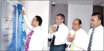  ??  ?? Minister of Health Dr. Rajitha Senaratne ceremonial­ly launches the Browns Hospital Ragama. Also in the picture are (L to R) Executive Chairman of Browns Group Ishara Nanayakkar­a, Additional Secretary Ministry of Health Dr. Amal Harsha de Silva and...