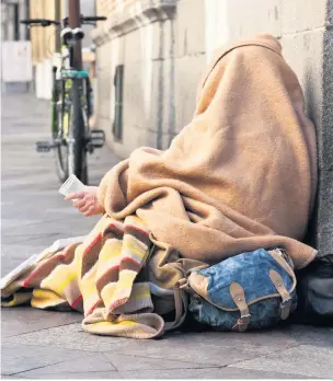  ??  ?? ●●The number of rough sleepers has risen by 40 per cent