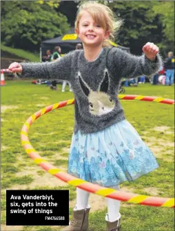 ?? FM4766588 ?? Ava Vanderbiyl, six, gets into the swing of things