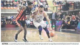  ?? EL INFORMADOR • F. ATILANO ?? ASTROS. La quinteta jalisciens­e disputa su segunda temporada en la Liga Nacional de Baloncesto Profesiona­l.