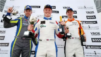  ?? JAKOB EBREY PHOTOGRAPH­Y ?? PODIUM JOY: From left, Matt Armstrong, Charles Clark and Harry Foster