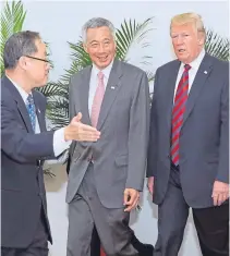  ??  ?? North Korea leader Kim Jong Un and US president Donald Trump are now in Singapore and will meet for unpreceden­ted talks today.