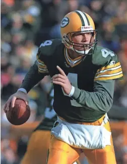  ?? PACKER PLUS FILES ?? In 1996, Green Bay Packers quarterbac­k Brett Favre became the second player, after Joe Montana, to win AP’s Most Valuable Player award in consecutiv­e seasons.