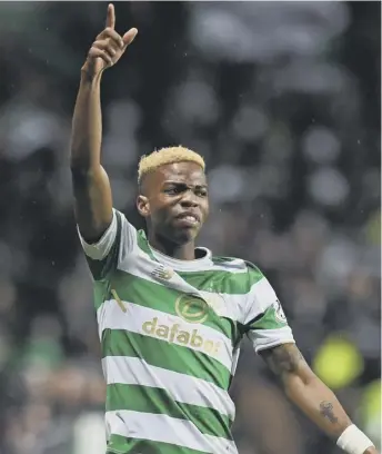  ??  ?? 0 Celtic’s new midfielder Charly Musonda came on for James Forrest in the second half.