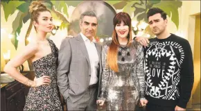  ?? Associated Press ?? Annie Murphy, Eugene Levy, Catherine O’Hara and Dan Levy from the series “Schitt’s Creek.” Nomination­s for the Emmy Awards will be announced on Tuesday.