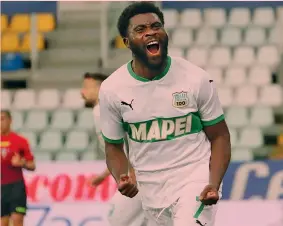  ?? LAPRESSE ?? Che grinta
L’ivoriano Jeremie Boga, 24 anni, attaccante del Sassuolo