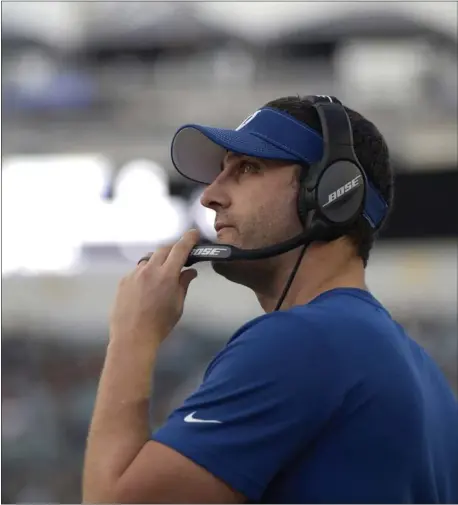  ?? PHELAN M. EBENHACK - THE ASSOCIATED PRESS ?? Nick Sirianni will be trading in his blue and white gear for midnight green and Silver. The Eagles have reportedly hired the Indianapol­is Colts’ offensive coordinato­r to be their head coach.